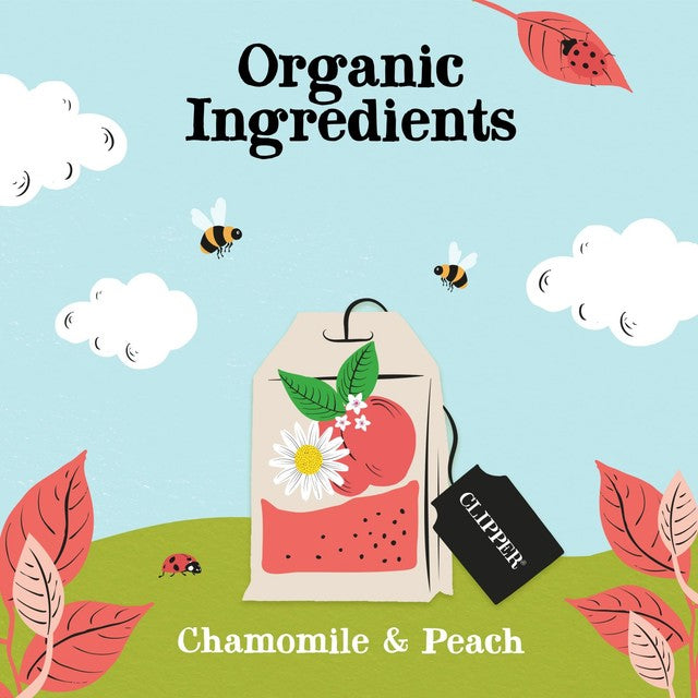 Clipper Chamomile & Peach organic infusion tea bags 20 per pack - British product