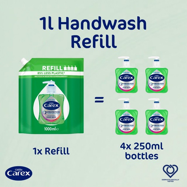 Carex Aloe Vera antibacterial handwash refill 1L - British product