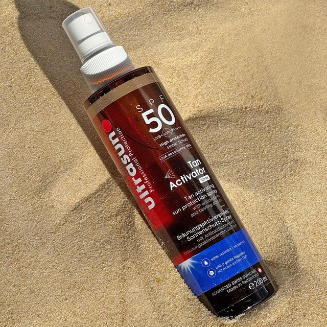 Ultrasun body tan activator spray SPF50, imported from the UK