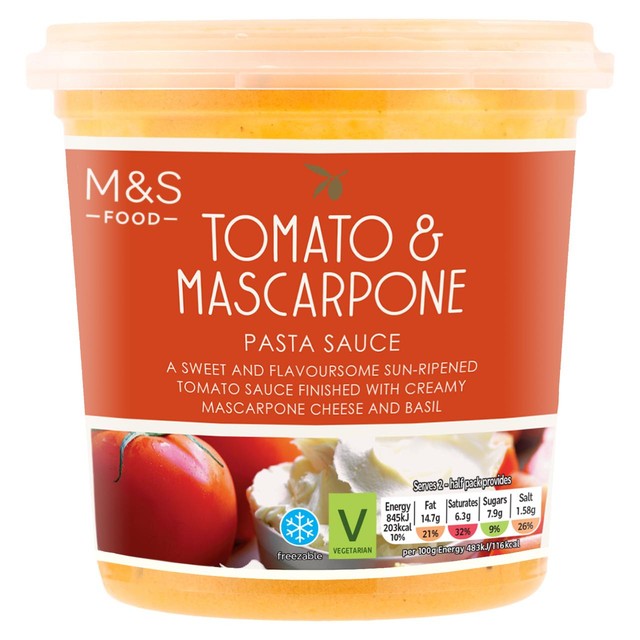 M&S tomato mascarpone pasta sauce (British brand)