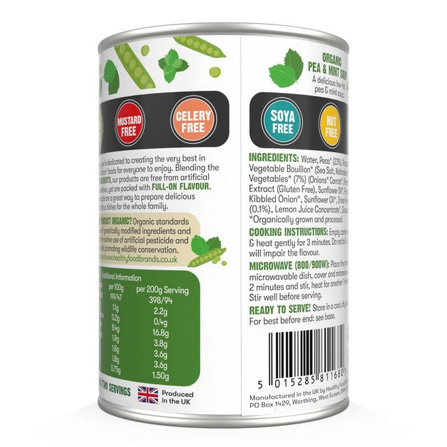 Free & Easy organic pea and mint soup 400g - British product
