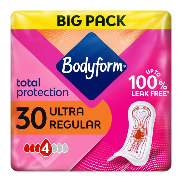 Bodyform Cour-V Ultra Normal sanitary towels 30 per pack - British product