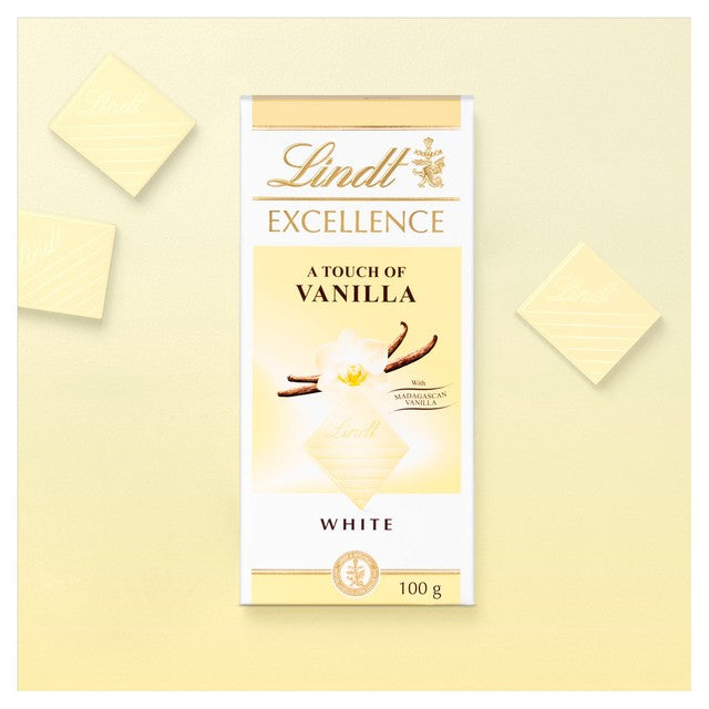 Lindt natural vanilla white chocolate bar 100g, UK version