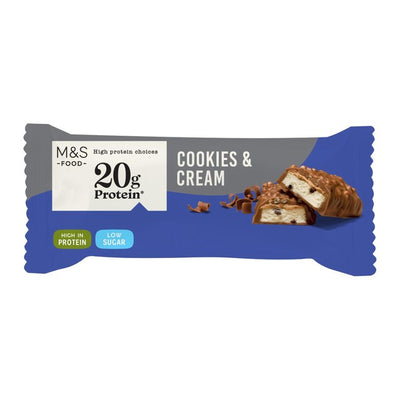 M&S M&S Cookies & Cream Chocolate Protein Bar 55g- Buy online at McGrocer