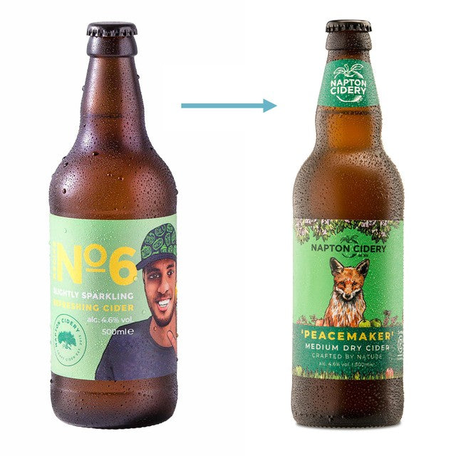 Napton Cidery Peacemaker Medium Dry Cider 500ml, imported from the UK