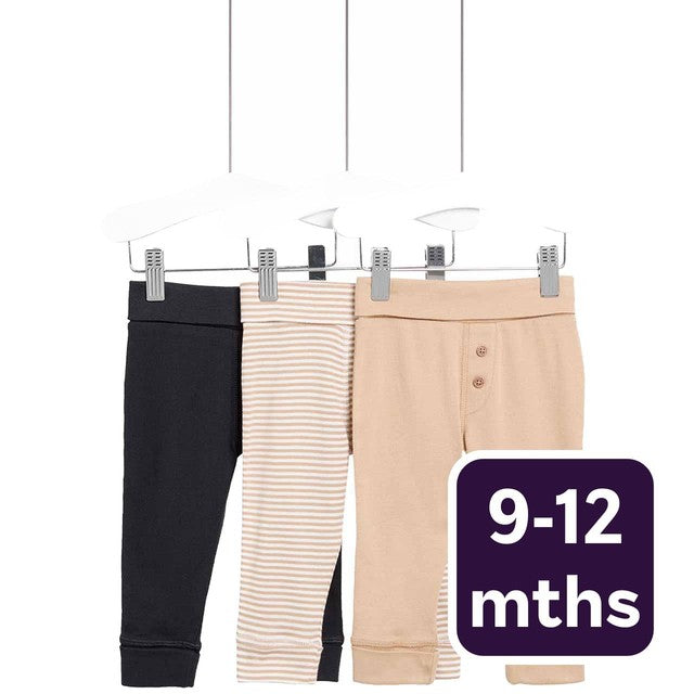 M&S Infant Leggings Neutral 9-12 months, imported from the UK