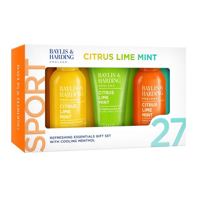 Baylis & Harding men's grooming trio with citrus, lime & mint scents - British product