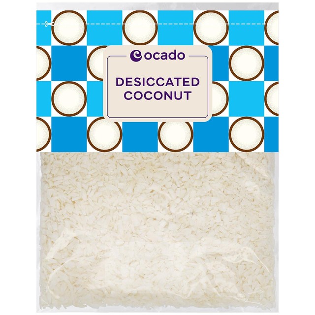 Ocado desiccated coconut 200g, imported from the UK