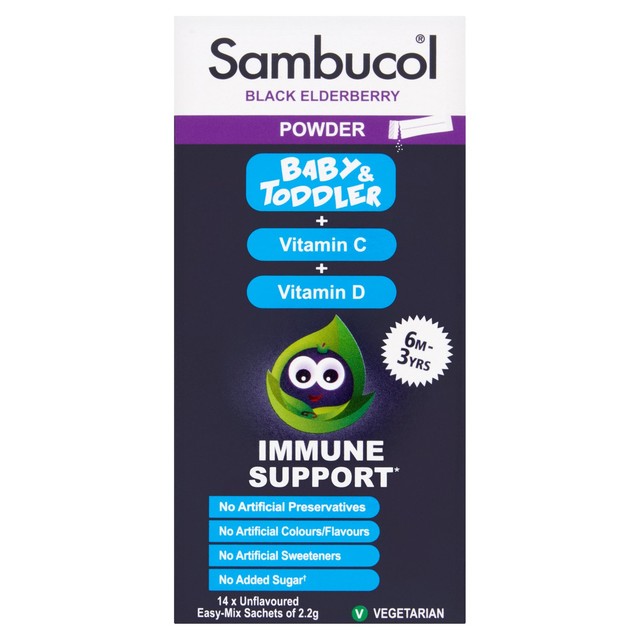 Sambucol baby powder unflavoured 14 sachets (British brand)