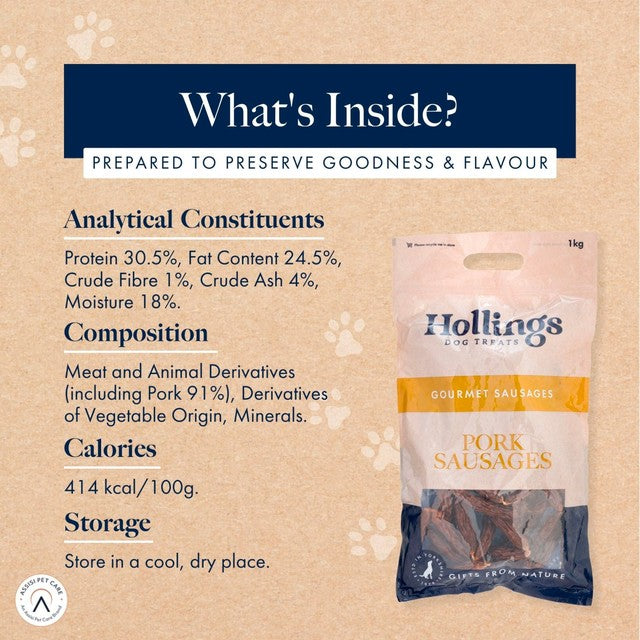 Hollings sausage dog treats 1kg, UK version