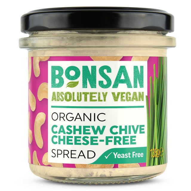 BONSAN Organic Cashew Chive Cheese-Free Spread 135g - British product