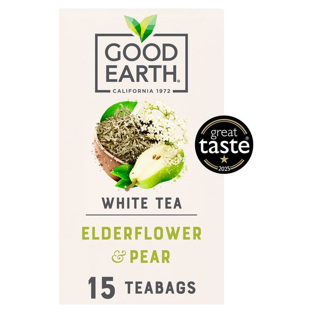 Good Earth white tea elderflower and pear teabags 15 count, UK version