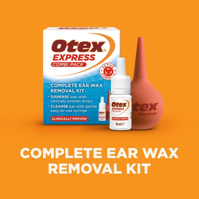 Otex Express Combi Pack ear wax treatment kit, imported from the UK
