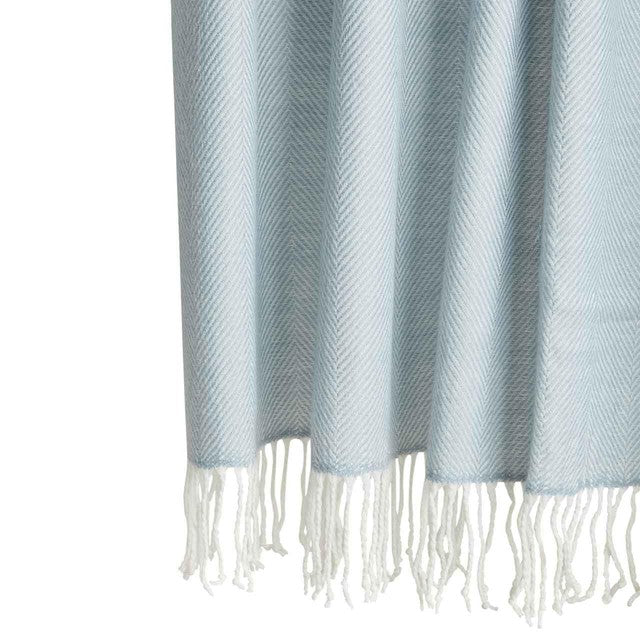 M&S herringbone throw light blue 130x170cm, imported from the UK