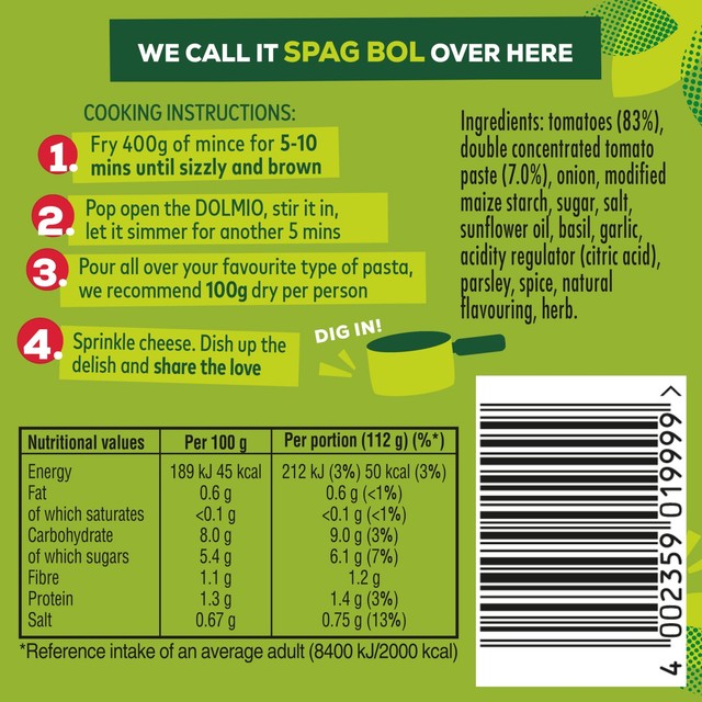 Dolmio Bolognese Original pasta sauce 450g - British product