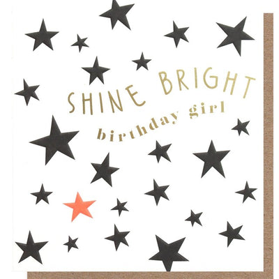 Caroline Gardner Shine Bright Birthday Girl Gullfolie-kort 140 x 146 mm