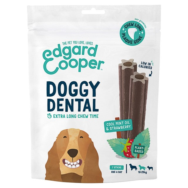 Edgard Cooper strawberry mint medium dog dental sticks - British product