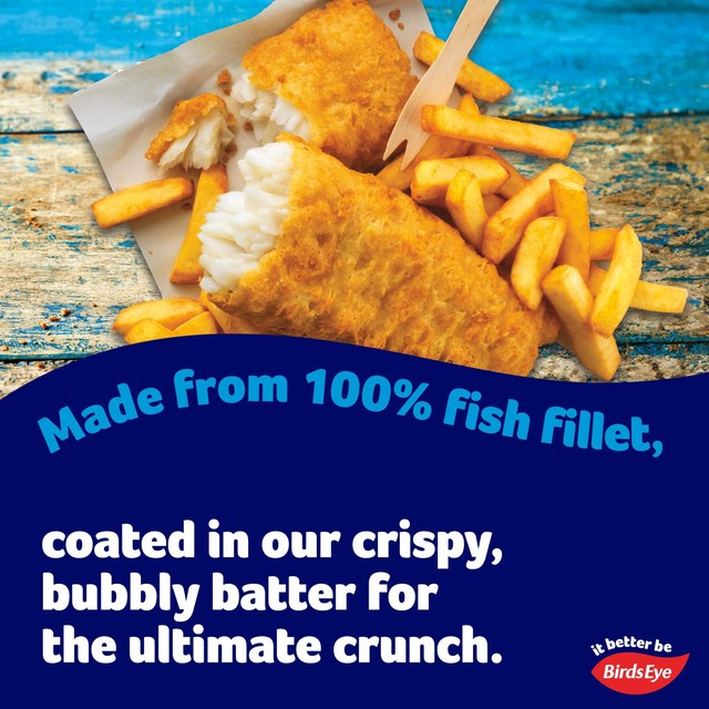 Birds Eye jumbo battered fish fillets 400g - British product