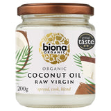 Biona raw virgin coconut oil 200ml jar - British product