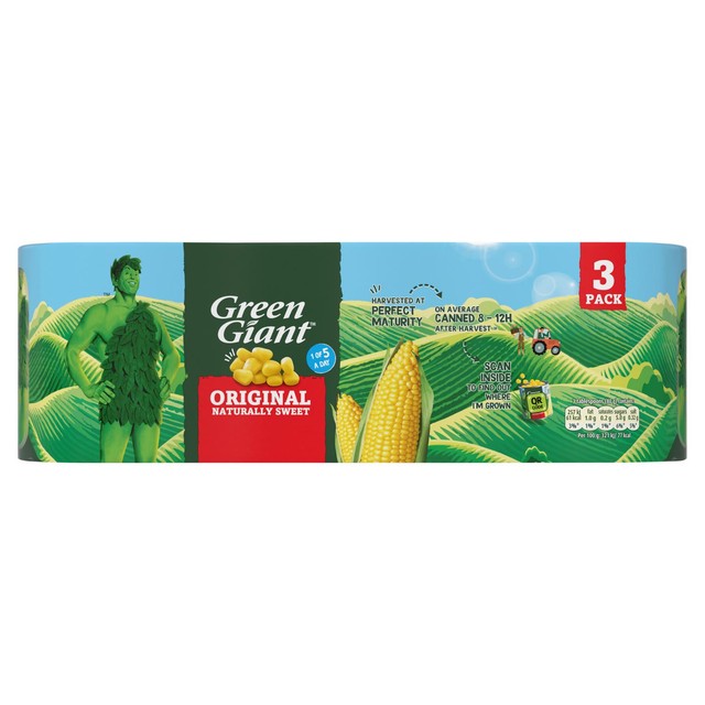 Green Giant Original Sweetcorn canned sweetcorn 3 x 340g, UK version