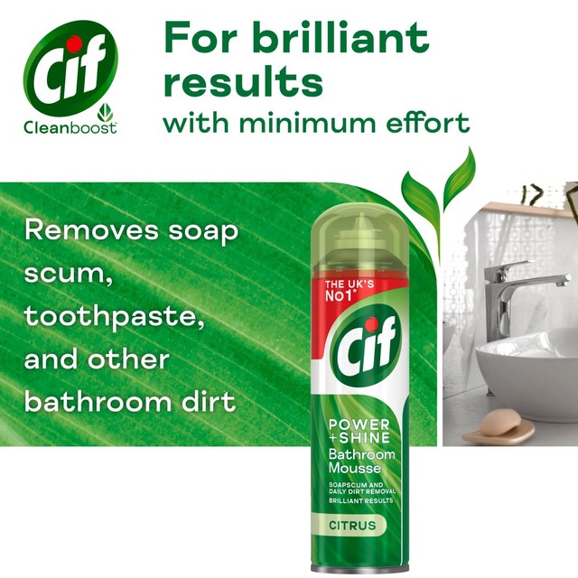 Cif citrus bathroom cleaner mousse 500ml - British product