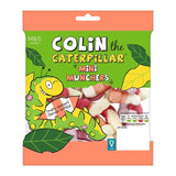 M&S Colin The Caterpillar Mini Munchers assorted fruit flavour gums 150g, imported from the UK