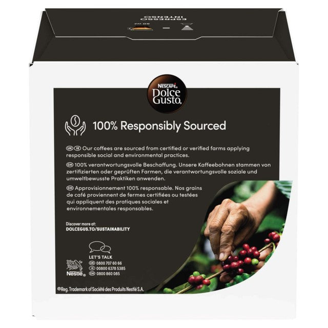 Dolce Gusto Espresso Intenso coffee pods 16 pack, imported from the UK