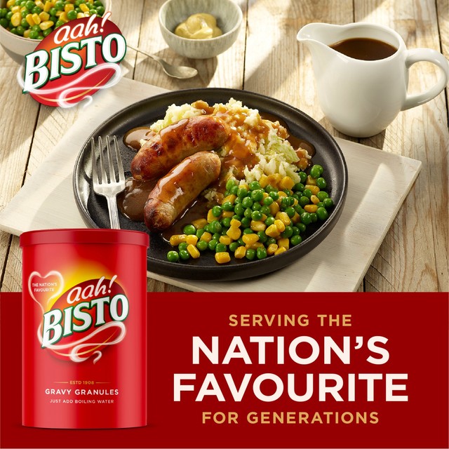 Bisto gravy granules in a tub, UK version