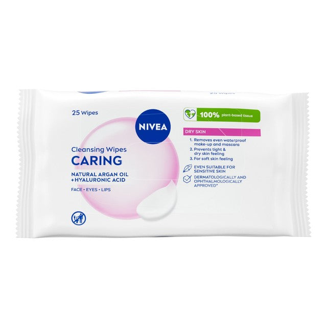 Nivea Cleansing Face Wipes for Dry Skin 25 Count, imported from the UK