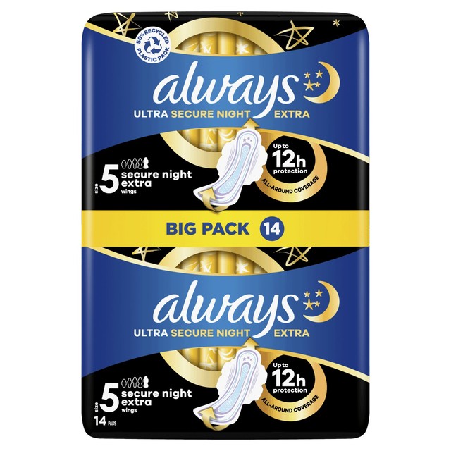 Always Damenbinden Secure Night Extra Größe 5 - Britisches Produkt