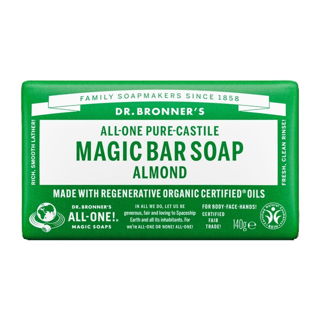 Dr Bronner almond soap bar 140g - British product