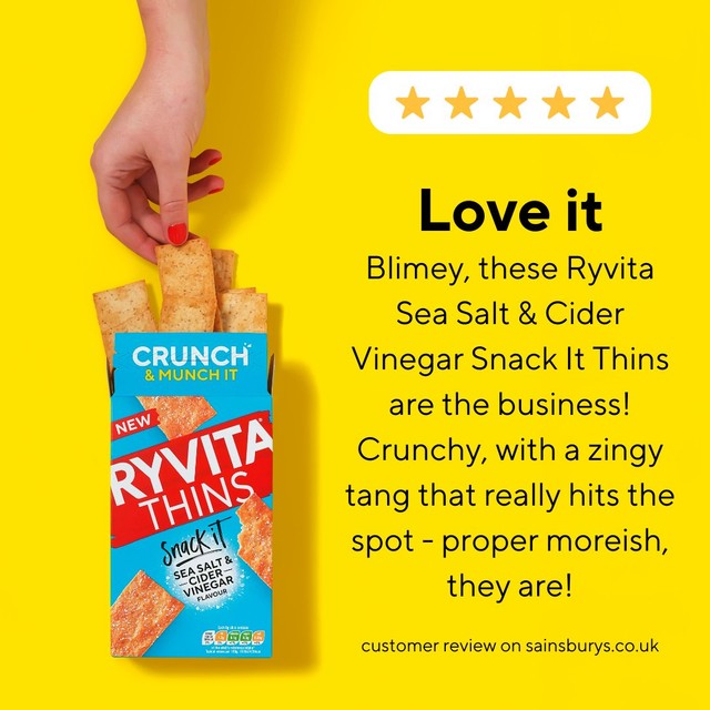 Ryvita sea salt cider vinegar flatbread 125g, imported from the UK