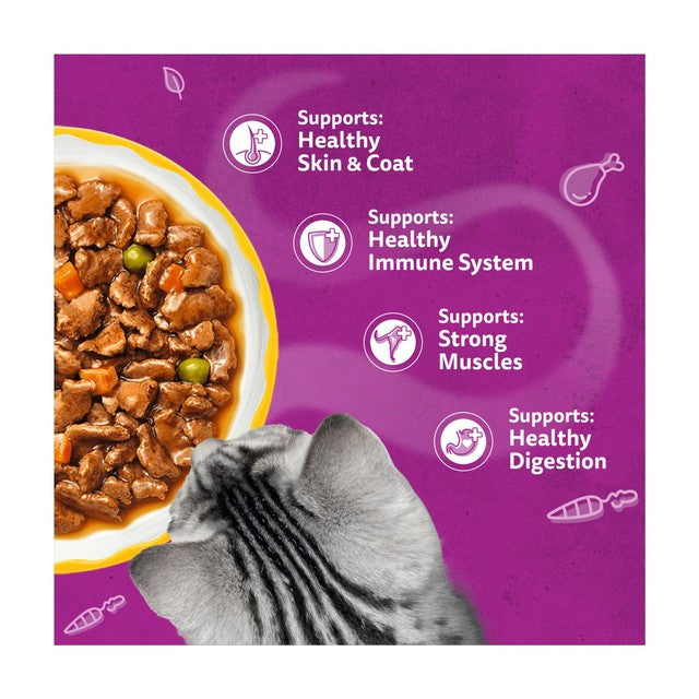 Whiskas wet cat food pouches aromatic poultry in gravy 12 x 85g (British brand)