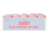 M&S Iced Raspberry Soft Buns 5 per pakke, importert fra Storbritannia
