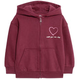 M&S Heart Zip Through Hoodie Claret 3-4 Years, imported from the UK