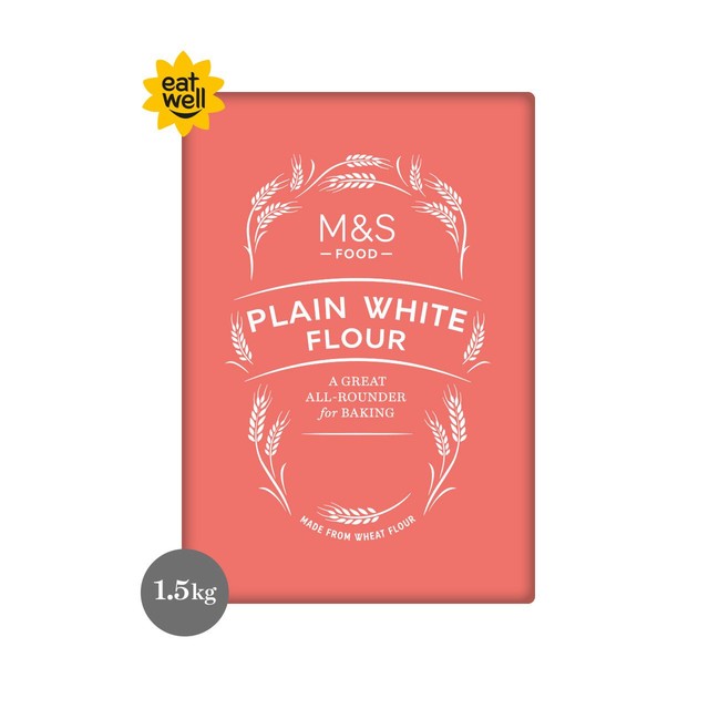 M&S plain white flour 1.5kg, imported from the UK