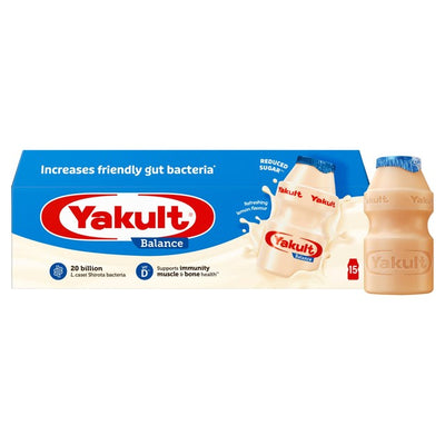 M&S Yakult Balance Lemon Flavour Probiotic Drink 15 x 65ml- Buy online at McGrocer