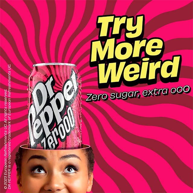 Dr Pepper Zero sugar-free cola 8 x 330ml - British product