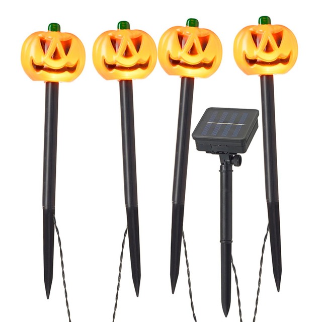 Heaven Sends Halloween light up pumpkin stakes garden decoration 180g, UK version