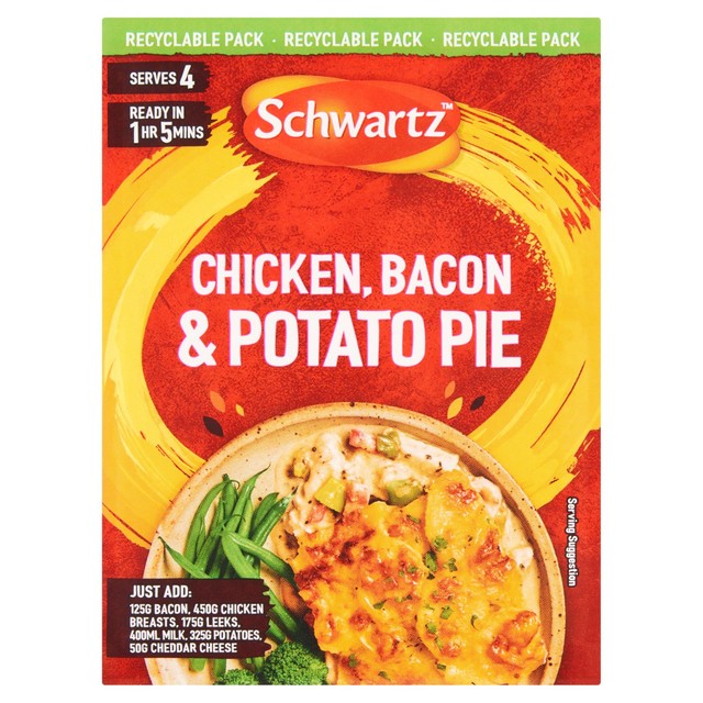 Schwartz Chicken Bacon & Potato Pie recipe mix 35g (British brand)