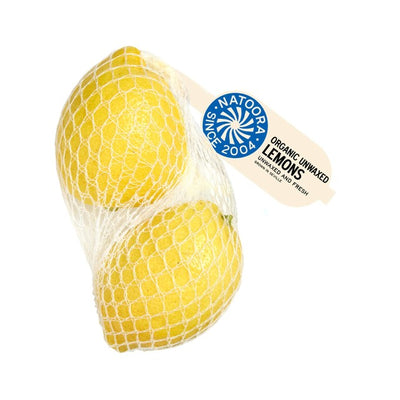 Natoora Italienische Bio-unbehandelte Zitronen, frische Frucht, 2er-Pack