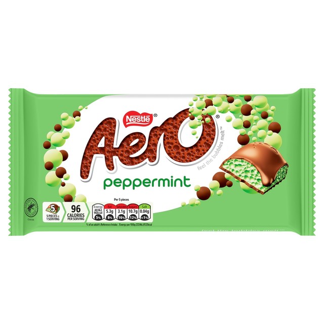 Aero peppermint chocolate sharing bar (British brand)