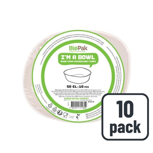 Duni Bio white bagasse 14cm party bowls (British brand)