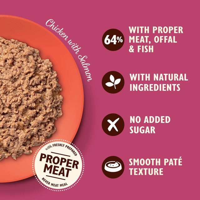 Lily's Kitchen cat food pate chicken and salmon, imported from the UK