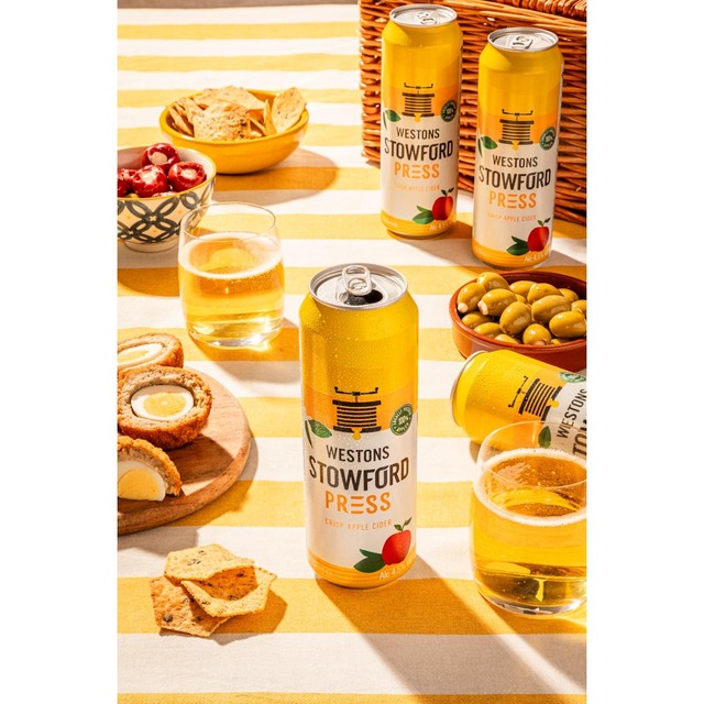 Stowford Press sparkling medium dry cider 568ml can (British brand)