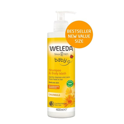 Weleda Baby 2-in-1 Calendula Shampoo und Körperwaschmittel für empfindliche Haut 400ml