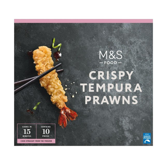 M&S tempura tiger prawns 180g, imported from the UK