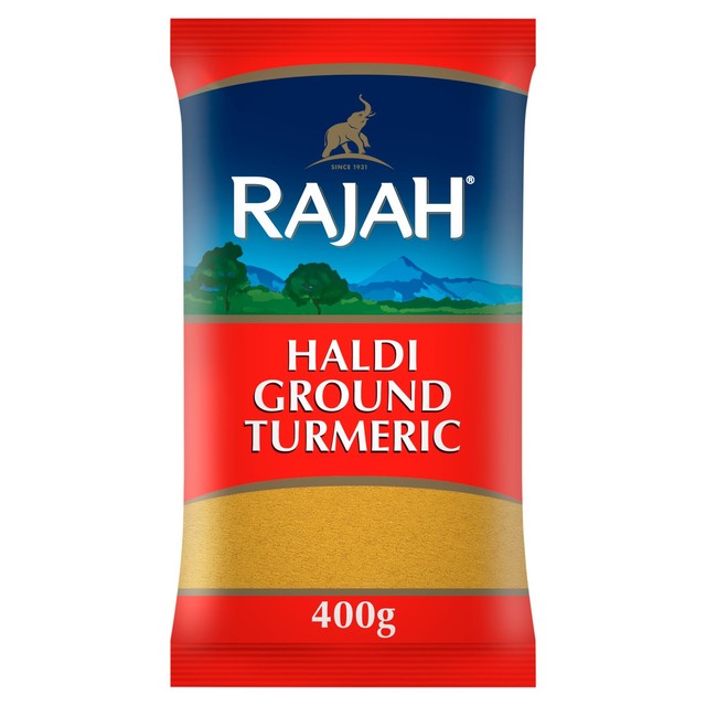 Rajah Haldi ground turmeric powder 400g, imported from the UK