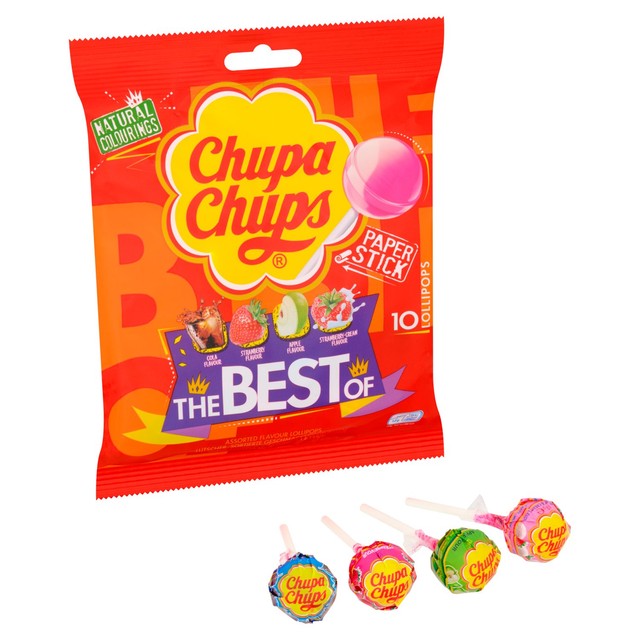 Chupa Chup assorted flavour lollipops pack of 10 - British product
