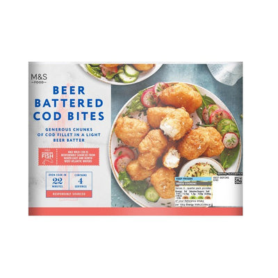 M&S M&S Ølpanerte Torskebiter Frossen Festmat 380g- Kjøp online hos McGrocer